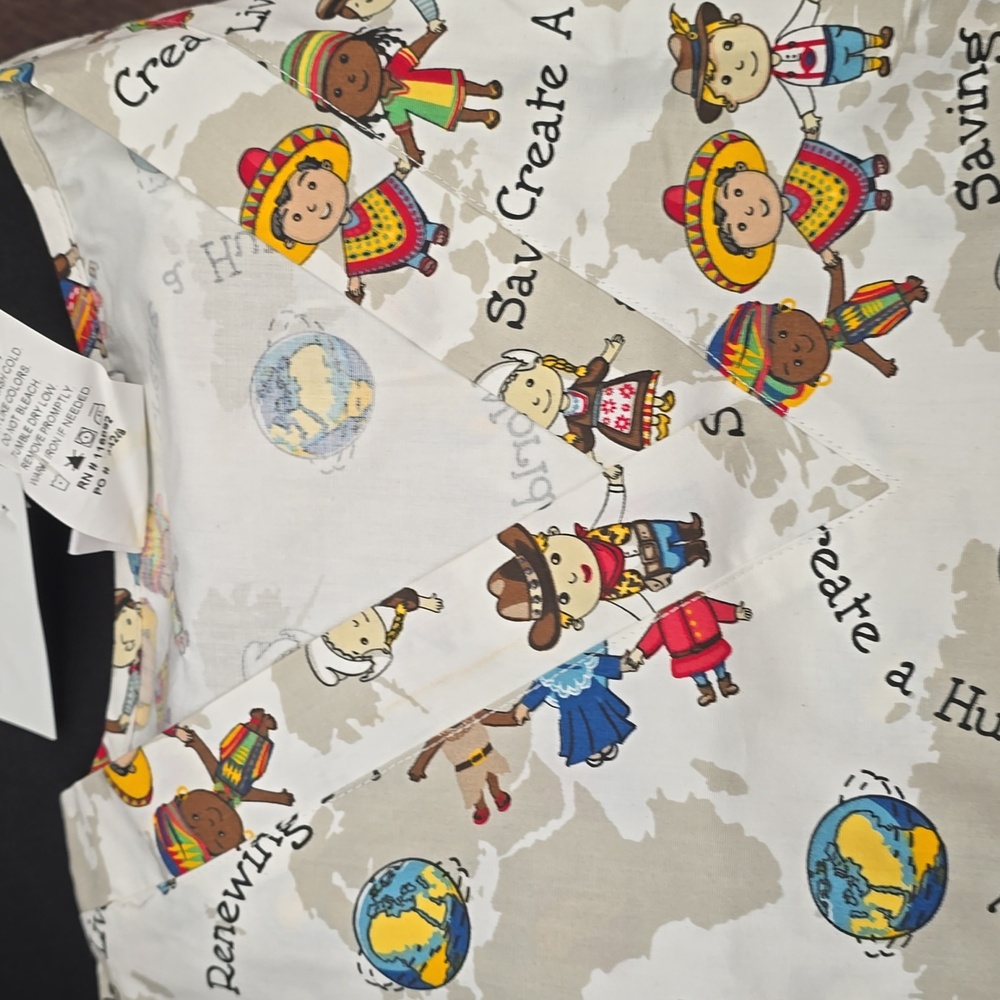 Colorful Cartoon Print Women's Tunic